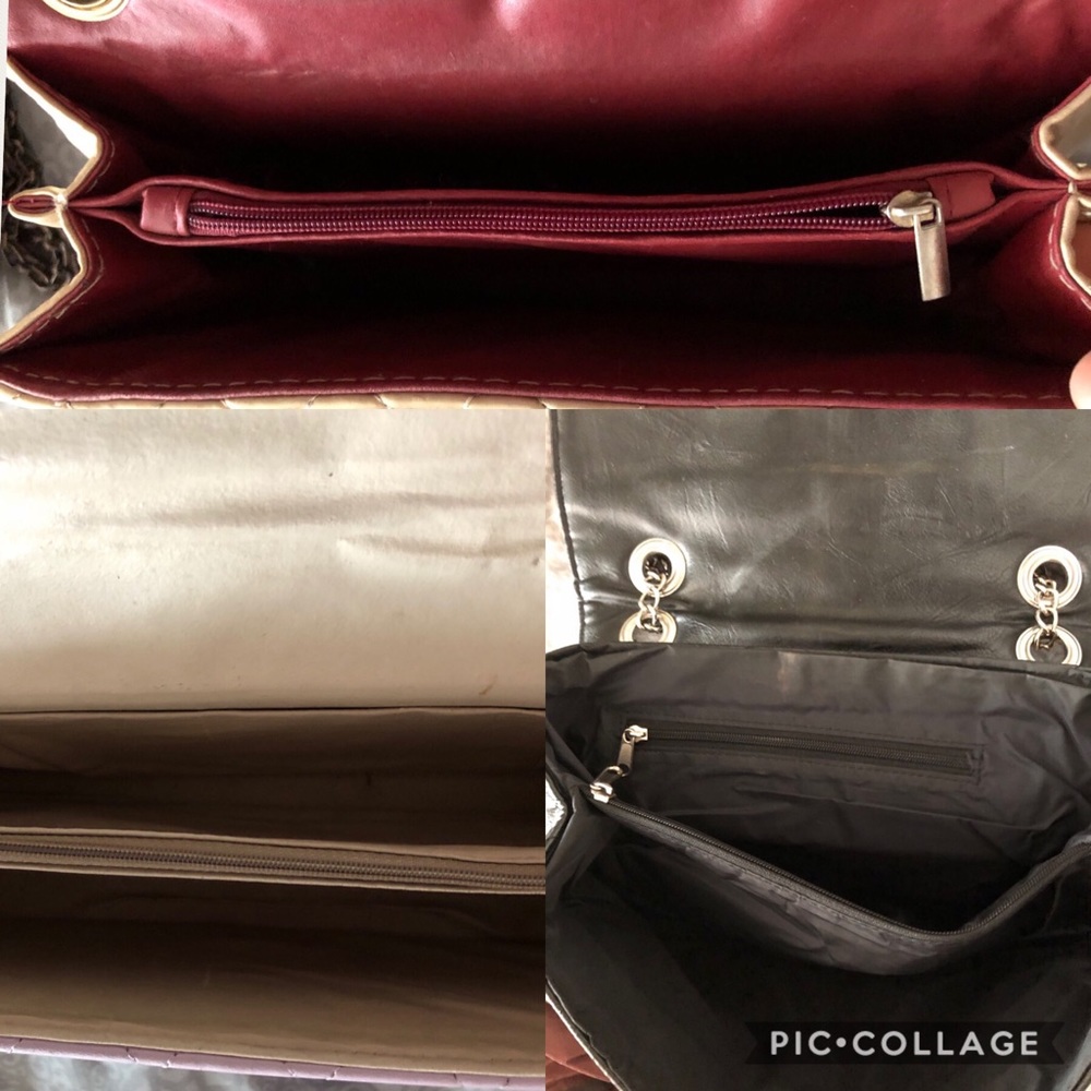 Bundle 3 Gold Black Purple Quilted Chain Crossbody - Picture 8 of 8